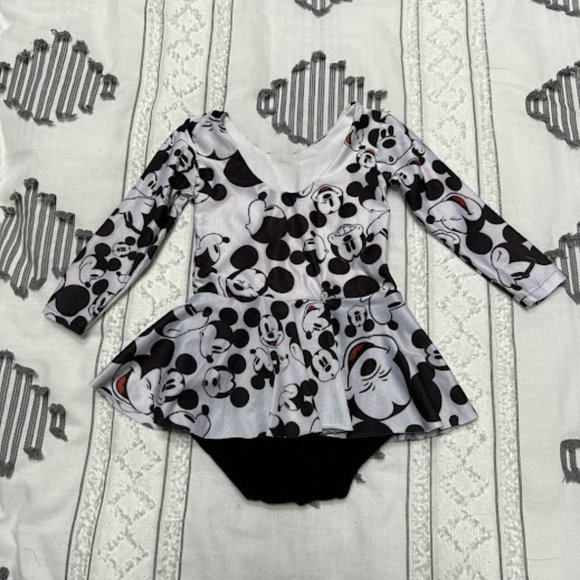 Boutique Disney Mickey Mouse Long Sleeve Skirted Leotard Dress - Picture 3 of 5